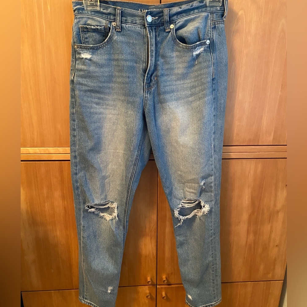 American eagle distressed mom jeans